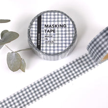 Lade das Bild in den Galerie-Viewer, Masking tape-plaid24-Gray Gingham washi tape from Japan by mind wave
