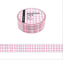 Lade das Bild in den Galerie-Viewer, Masking tape-plaid25-Pink Blue plaid washi tape from Japan by mind wave
