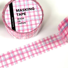 Lade das Bild in den Galerie-Viewer, Masking tape-plaid25-Pink Blue plaid washi tape from Japan by mind wave
