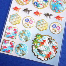 Lade das Bild in den Galerie-Viewer, Sticker Selection gold foil washi sticker -Goldfish/Fireworks- from Japan by GAIA
