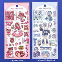 Lade das Bild in den Galerie-Viewer, MULTI GIRLS STICKER from Japan by Gaia
