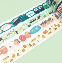 Charger l&#39;image dans la galerie, Masking tape, Washi tape &quot;Tako party &amp; Sushi party&quot;
