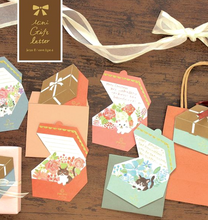 Charger l&#39;image dans la galerie, Mini Gift letter &quot;Cat&quot;(Light blue) Washi letter writing set
