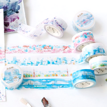 Carica l&#39;immagine nel visualizzatore di Gallery, Special City of watercolors washi tape &quot;City&quot;
