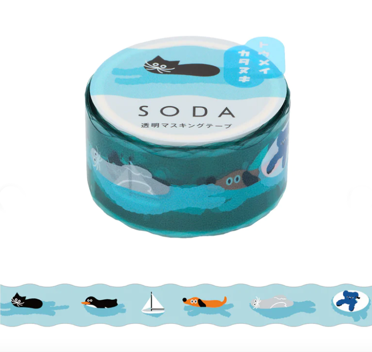 Clear tape SODA Die cut -swimming-