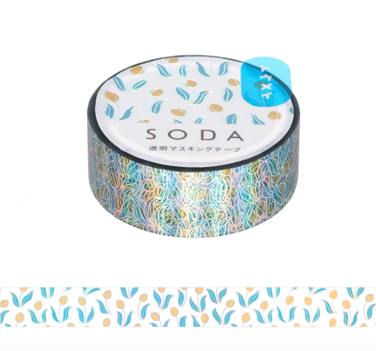 Clear tape SODA aurora foil -tulip-