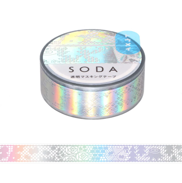 Clear tape SODA aurora foil -lace-