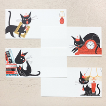 Carica l&#39;immagine nel visualizzatore di Gallery, Black cat ROBIN Ippitsusen (mini letter paper)
