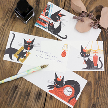 Carica l&#39;immagine nel visualizzatore di Gallery, Black cat ROBIN Ippitsusen (mini letter paper)
