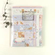 Carica l&#39;immagine nel visualizzatore di Gallery, 2022 Dec Rilakkuma letter writing set &quot;Swan and Golden Flower&quot;
