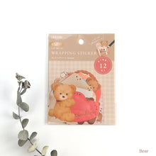 Carica l&#39;immagine nel visualizzatore di Gallery, Wrapping  sticker flake &quot;Cat &amp; Rabbit/Bear&quot;
