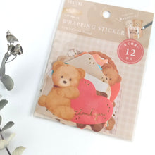 Carica l&#39;immagine nel visualizzatore di Gallery, Wrapping  sticker flake &quot;Cat &amp; Rabbit/Bear&quot;
