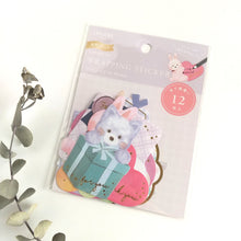 Carica l&#39;immagine nel visualizzatore di Gallery, Wrapping  sticker flake &quot;Cat &amp; Rabbit/Bear&quot;
