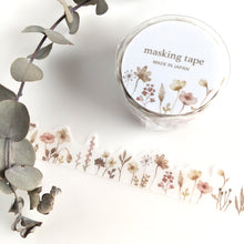 Charger l&#39;image dans la galerie, palette series masking tape &quot;flower brawn&quot; Die cut washi tape
