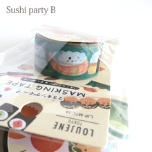 Charger l&#39;image dans la galerie, Masking tape, Washi tape &quot;Tako party &amp; Sushi party&quot;
