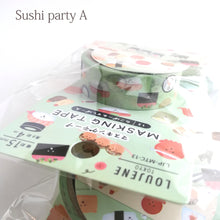 Charger l&#39;image dans la galerie, Masking tape, Washi tape &quot;Tako party &amp; Sushi party&quot;
