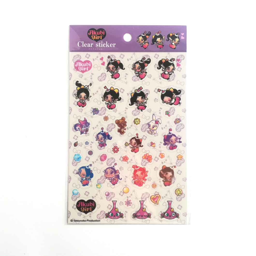 Akubi girl Clear sticker sheet