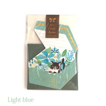 Charger l&#39;image dans la galerie, Mini Gift letter &quot;Cat&quot;(Light blue) Washi letter writing set
