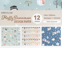 Charger l&#39;image dans la galerie, Design Paper &quot;Fluffy Snowman&quot; Origami, Chiyogami
