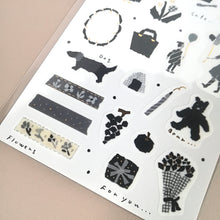 Carica l&#39;immagine nel visualizzatore di Gallery, Miki Tamura washi tape sticker &quot;Monochrome&quot;
