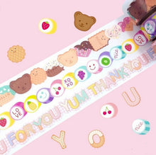 Charger l&#39;image dans la galerie, Die cut Masking tape, Washi tape &quot;Sweets&quot; (Cookie/Candy/Letter)
