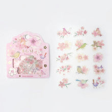 Carica l&#39;immagine nel visualizzatore di Gallery, BGM flake sticker &quot;Wa-sakura&quot;,&quot;Flower time&quot;
