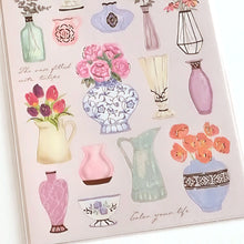 Load image into Gallery viewer, Sticker Selection &quot;Blue Tableware&quot; &quot;Pink Vase&quot;
