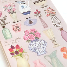 Load image into Gallery viewer, Sticker Selection &quot;Blue Tableware&quot; &quot;Pink Vase&quot;
