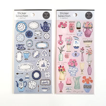 Load image into Gallery viewer, Sticker Selection &quot;Blue Tableware&quot; &quot;Pink Vase&quot;
