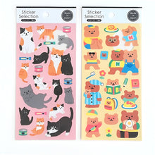 Load image into Gallery viewer, Sticker Selection &quot;Relax Cat&quot;,&quot;Bear&#39;s Day&quot; masking sticker
