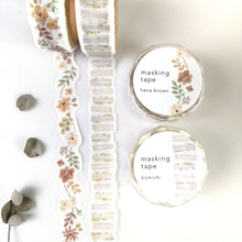 Charger l&#39;image dans la galerie, Die cut washi tape -hana brown/komichi-
