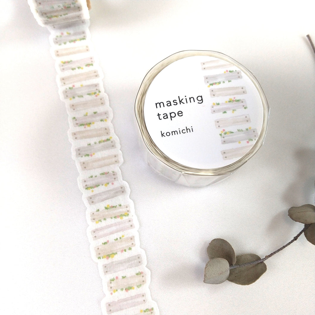 Die cut washi tape -hana brown/komichi-