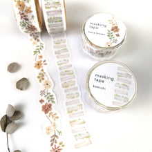 Charger l&#39;image dans la galerie, Die cut washi tape -hana brown/komichi-
