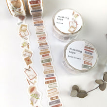 Charger l&#39;image dans la galerie, Die cut washi tape -tukue/book brown-
