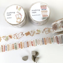 Charger l&#39;image dans la galerie, Die cut washi tape -tukue/book brown-
