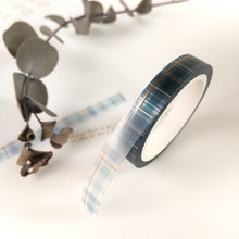 Charger l'image dans la galerie, Clear Mat tape gold foil -blue tartan-
