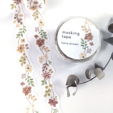 Charger l&#39;image dans la galerie, Die cut washi tape -hana brown/komichi-
