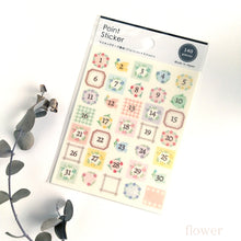 Load image into Gallery viewer, Point Sticker -Date- &quot;bear/flower&quot; washi sticker from Japan(GAIA)
