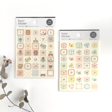 Load image into Gallery viewer, Point Sticker -Date- &quot;bear/flower&quot; washi sticker from Japan(GAIA)
